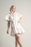 TCMBB PUFFY SLEEVE DRESS - WHITE